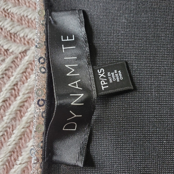 Dynamite - V Neck Sequin Wrap Dress - Picture 10 of 11